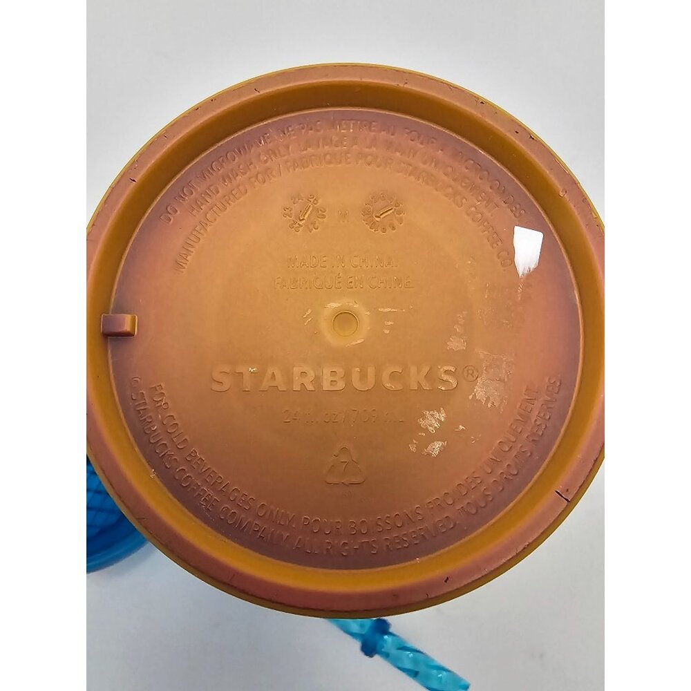 Starbucks 24 oz Tim Singleton 2023 Pride Rainbow Gradient Grid Tumbler Lid Straw - Picture 5 of 5